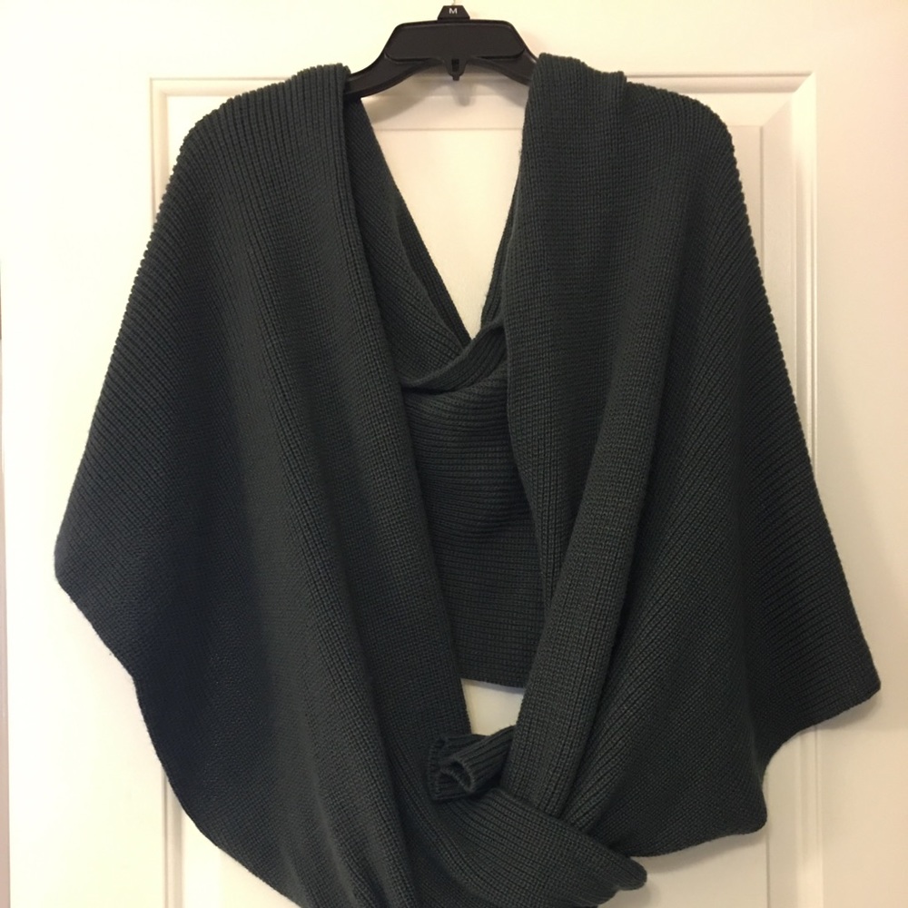 Sweater wrap with sleeves